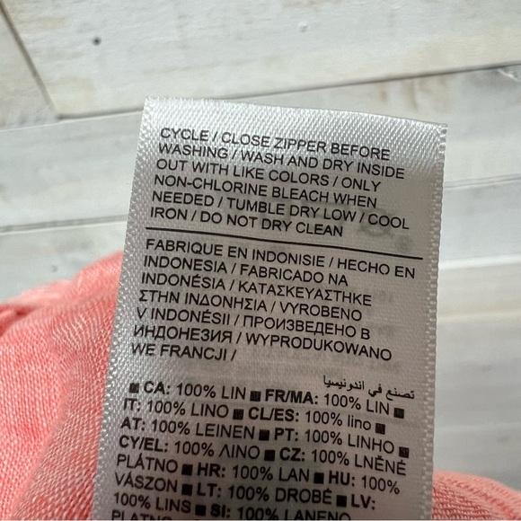 Athleta Pants Womens 10 Orange Persimmon Linen Retreat Joggers Zip Pockets - Picture 11 of 14